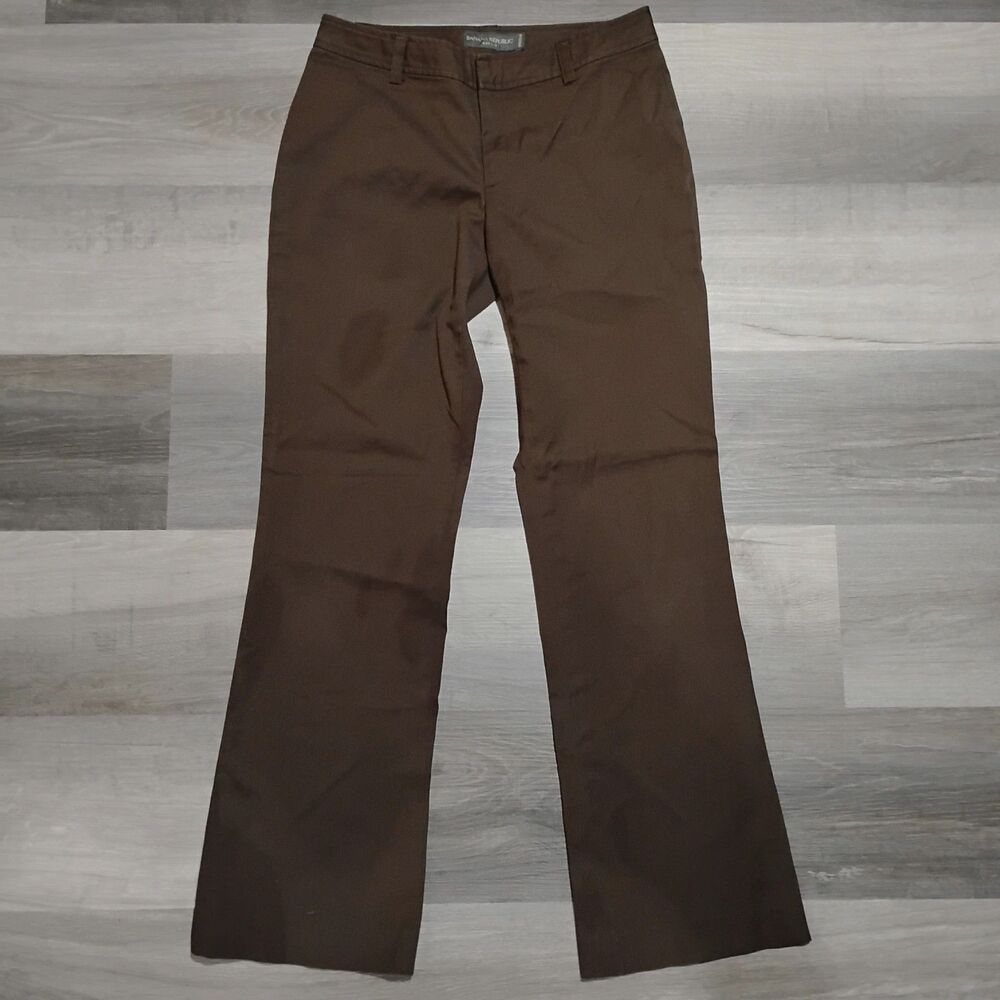 Banana Republic Women’s Chino Pants Brown Martin Fit Size 2R Stretch
